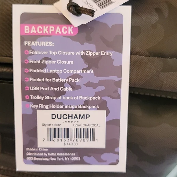 DUCHAMP Rubberized Camo Flapover Backpack - Picture 8 of 9